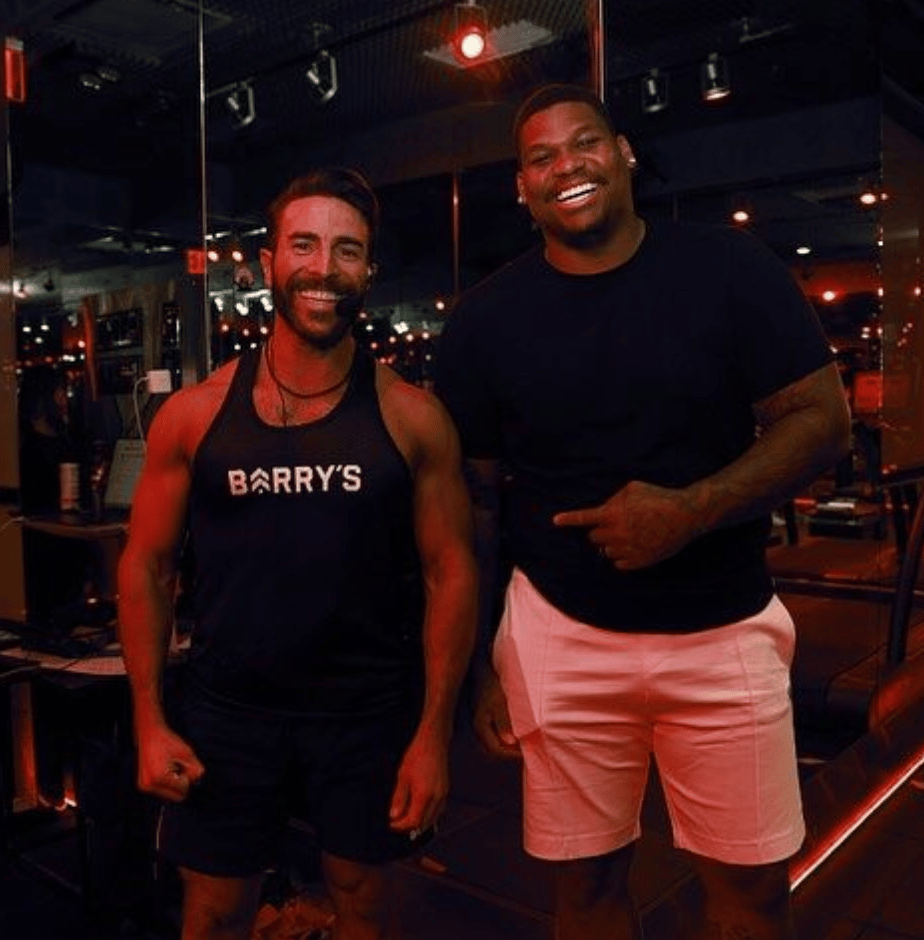Quinnen Williams Workout Class with Barry's Global CEO